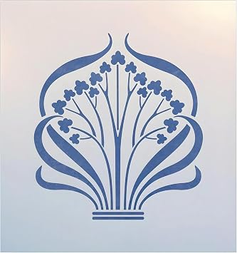 Art Nouveau 3 Stencil - 5.4" x 5.9" International Style Decorative Art Architecture Jugendstil Stile Liberty Modern Style Reusable Mylar Painting Template - The Artful Stencil
