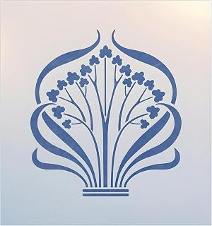 Art Nouveau 3 Stencil - 5.4" x 5.9" International Style Decorative Art Architecture Jugendstil Stile Liberty Modern Style Reusable Mylar Painting Template - The Artful Stencil
