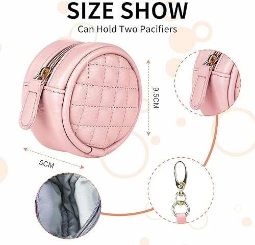 Miniatura 2 de Soporte para chupete de bebé con clip, funda para chupete Maveek para bolsa de pañales, bolsa con clip Binky con cremallera para niños y niñas,