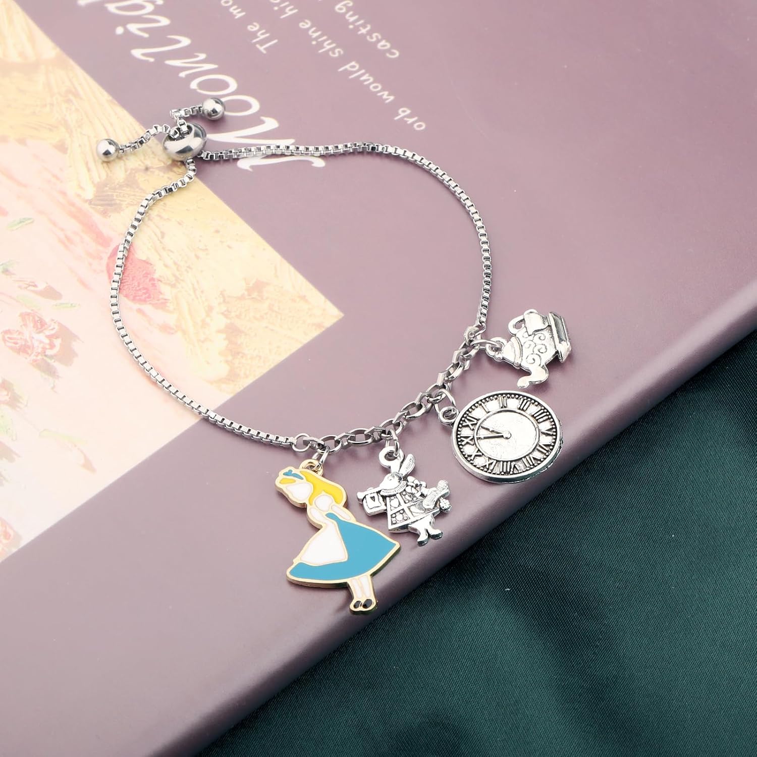 PLITI Wonderland Movie Gift White Rabbit Gift Always Remember You're Braver Than You Believe Princess Bracelet For Fans
