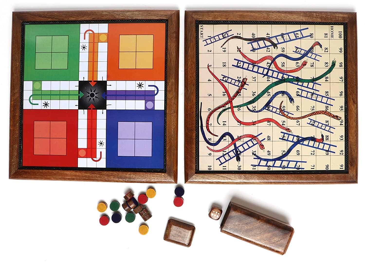 KHALSA WOOD KING Classic Handmade Wooden 2 in 1 Ludo Magnetic Snakes and Ladders Travel Board Game for Adults, Kids Best Birthday Gifts (Small) (B0CQYDTPZK) Amazon Price History, Amazon Price Tracker