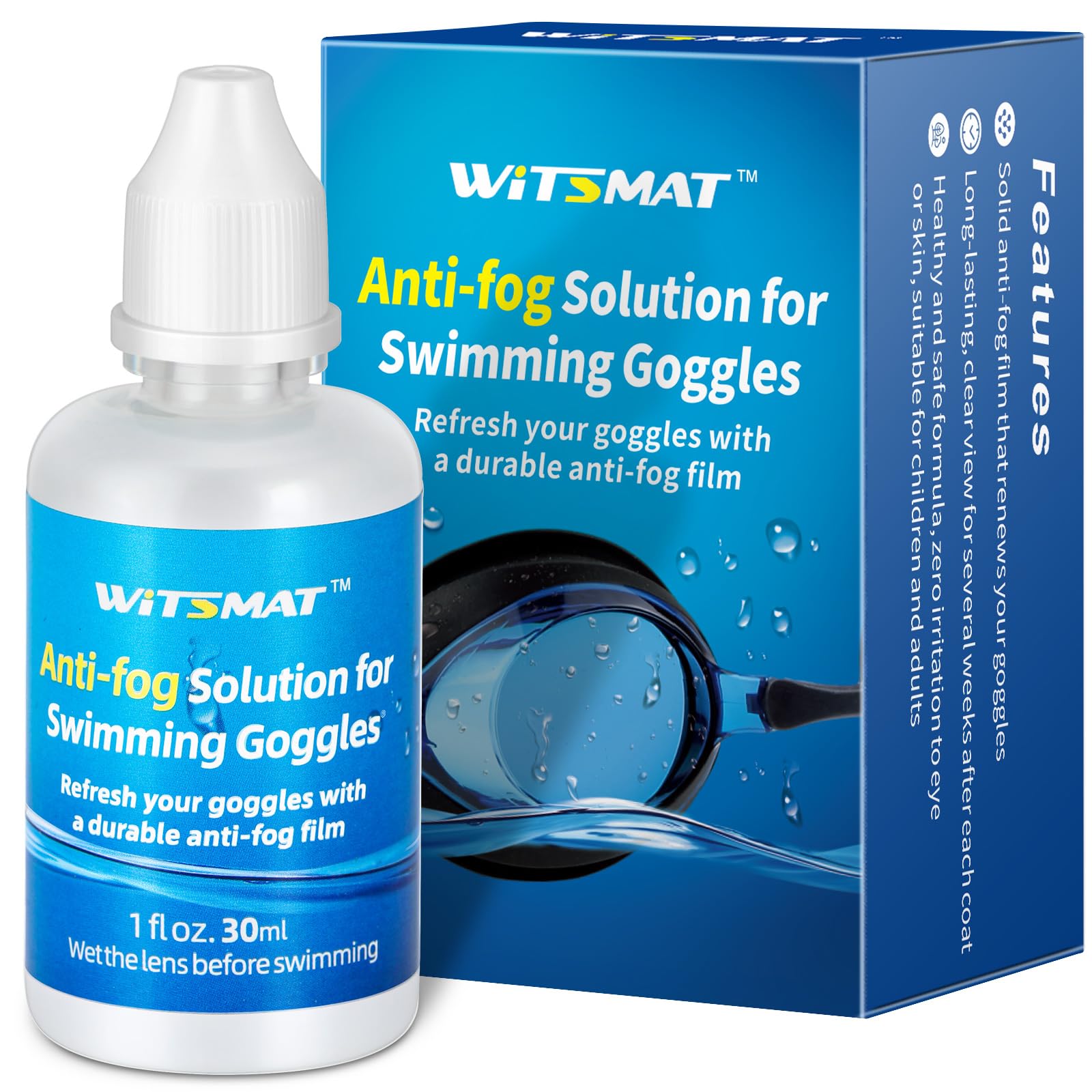 Witsmat Professional Anti-Fog Spray for Swim Goggles and Scuba Masks – Up to 20-Day Long-Lasting Defogging