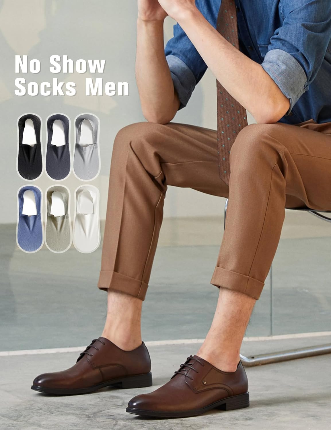 Ultra Thin No Show Socks Men - 6Pairs Breathable Mesh Ankle Socks, Anti-Slip & Invisible for Running & Office - Image 3