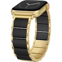 TOYOUTHS Silicone Metal Pretty Strap Compatible with Apple Watch Band Women