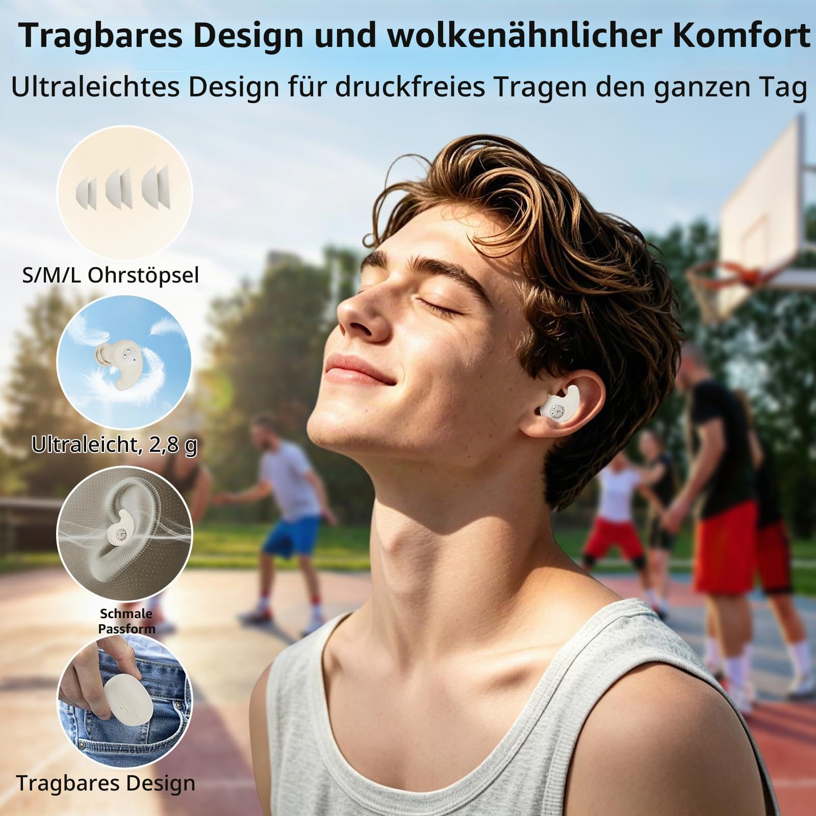 Schlafkopfhörer,2026 Neue Mini-Kabellose schlafkopfhörer seitenschläfer,Bluetooth-6.0-Kopfhörer zum Schlafen,IPX7-Ohrhörer,Ultrakomfortabel für Seitenschläfer, weichen sleepbuds & druckfreiem