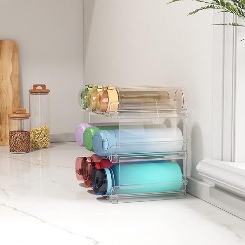 Miniatura 9 de Lifewit Organizador apilable de botellas de agua para gabinete, soporte para botellas de agua, organización y almacenamiento de despensa de cocina,