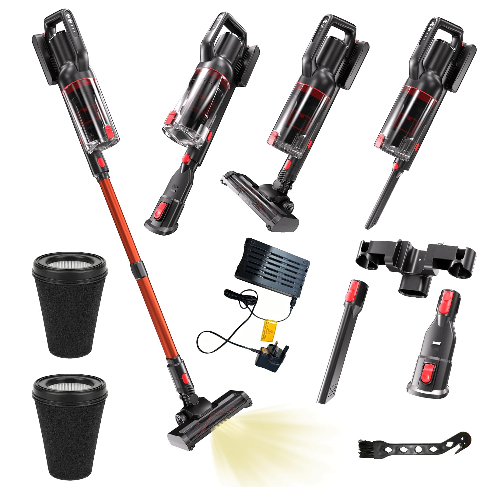 Aspiradora sin Cable | Faros LED, aspiradora de mano extraible,boquilla para rincones | Aspiradoraportatil para pelo de mascotas