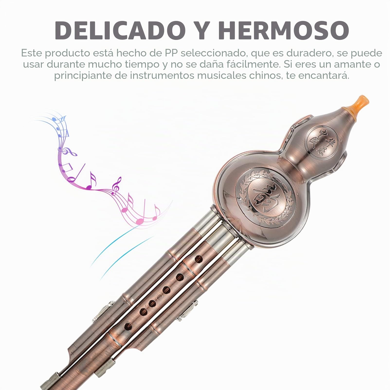 MILISTEN Metal Profesional Hulusi con Caja de Cobre CUCURBIT FLUTE FLUTE TRADICIONAL INSTRUMENTO MUSICO MUSICAL PARA