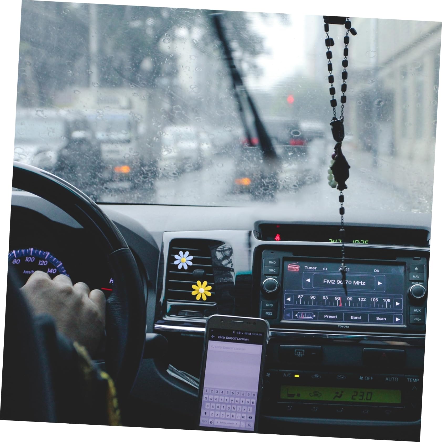 ibasenice Set di Mini Diffusori per Auto a Forma di Margherita con Clip per Auto
