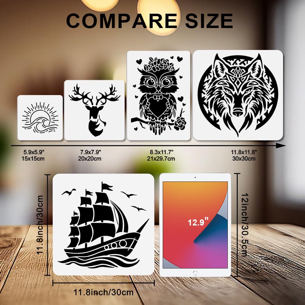 Piraten Schablonen Set - 4x Totenkopf Motive Zum Malen & Gestalten