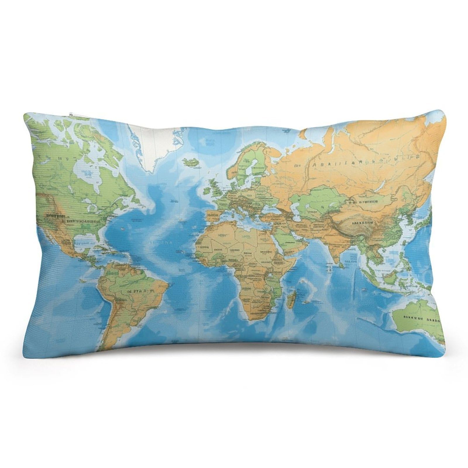 Velvet Pillowcases Standard Size 8"x12", Ultra Soft Breathable Pillow Cases for Bed, Luxury Cozy Fuzzy Pillow Shams, Lumbar Pillow Cover, Map Cushion Case Home Decor