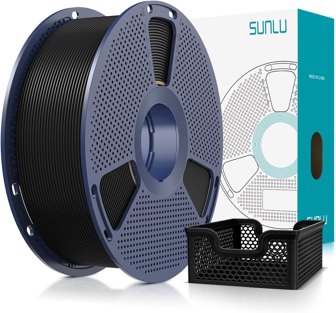 SUNLU Upgrade PLA+2.0 3D Printer Filament, High Speed PLA Plus Filament 1.75mm, 30mm/s - 600mm/s Print Range, Tougher and Stronger, Dimensional Accuracy +/-0.02mm, 1KG Spool(2.2lbs), Black