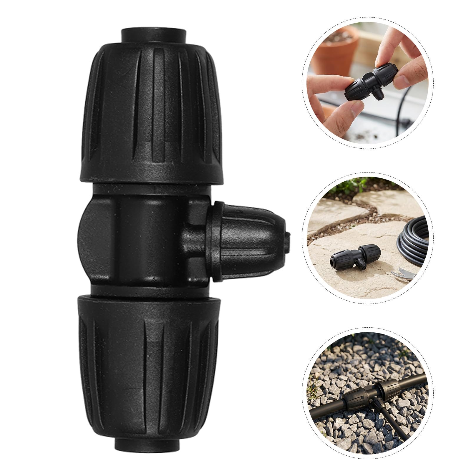 30 Pezzi Raccordi per Irrigazione Agricola in PE con Bloccaggio e Spine, Tee per Tubo Irrigazione da 1/2 a 1/4 Pollici, Set per Giardino