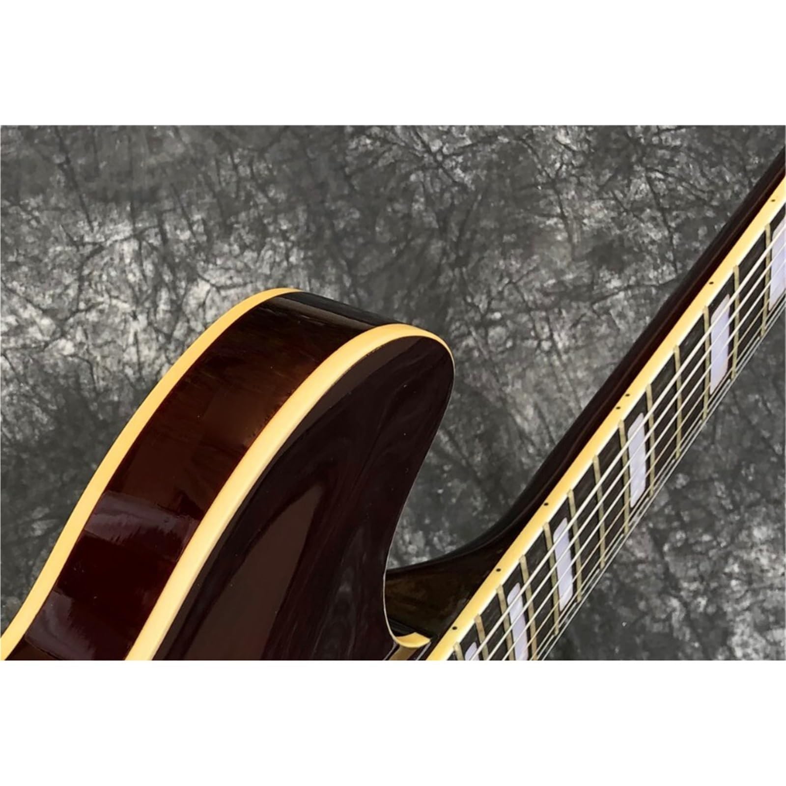 Standard Gitara Elektryczna Klonowa Gitara Elektryczna Humbucker Pickup Semi Hollow F Holes Archtop 6 Strunowy Chromowany Sprzęt Trwały
