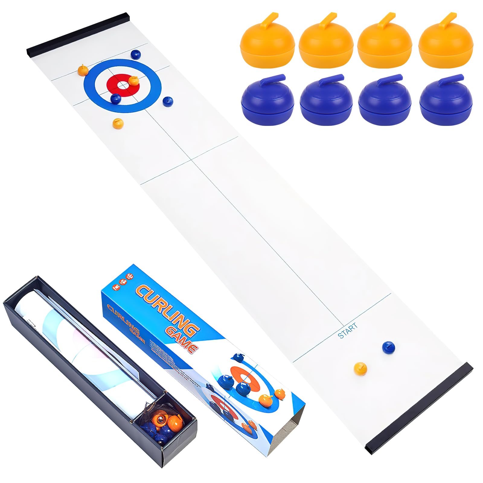 Mini mesa de curling juego Shuffleboard juego Shuffleboard mesa curling juego de mesa mini mesa de curling bolas de rizado mini mesa de curling bolas de mesa mesa rizado mini juegos de mesa