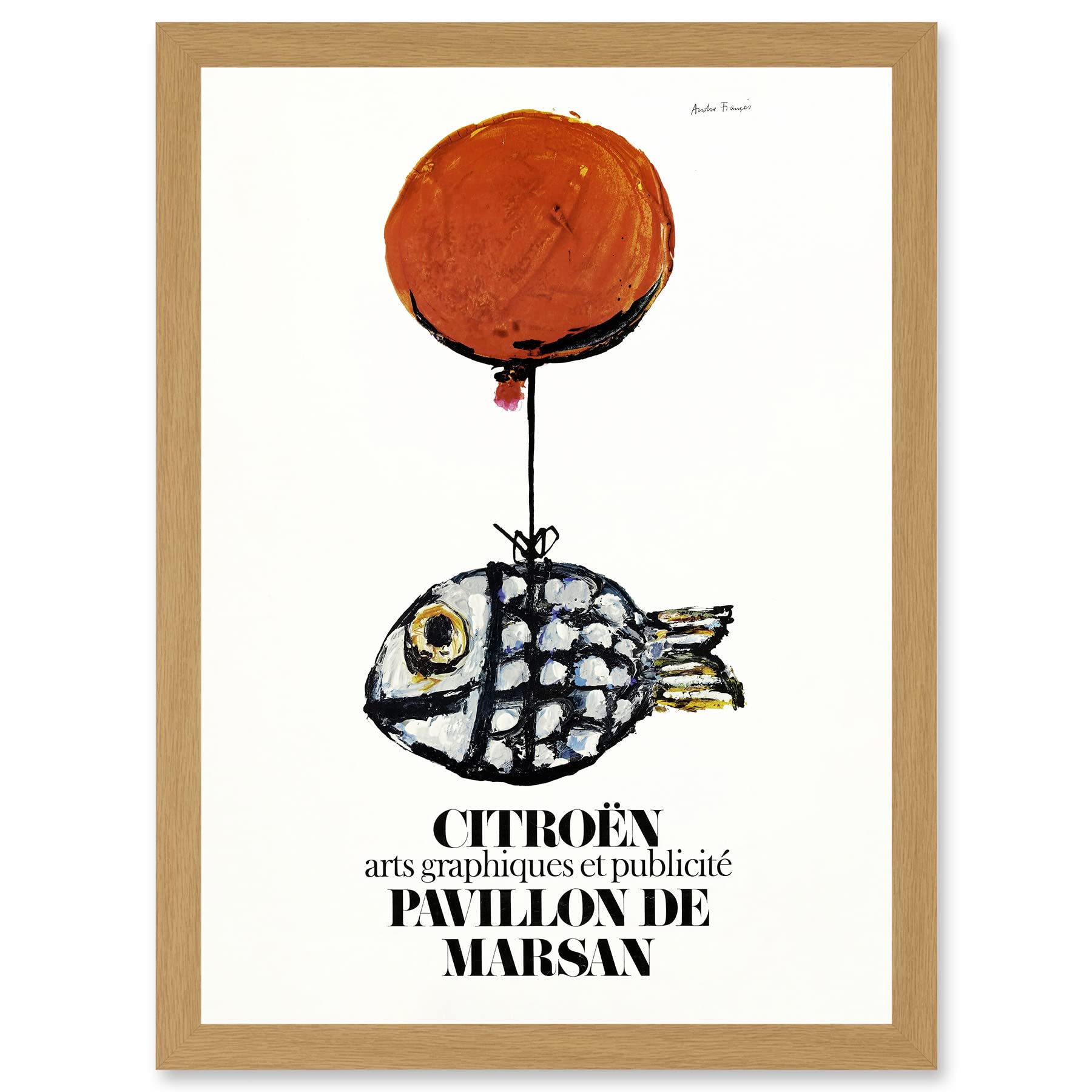 Artery8 Francois Automobile Exhibition Marsan Pavilion Fish Balloon Advert Artwork Framed Wall Art Print A4