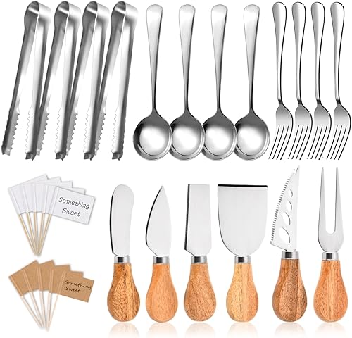 19 piezas de accesorios de charcutería, cuchillos de queso, accesorios de tablero de charcutería, juego de utensilios de charcutería, tenedores de