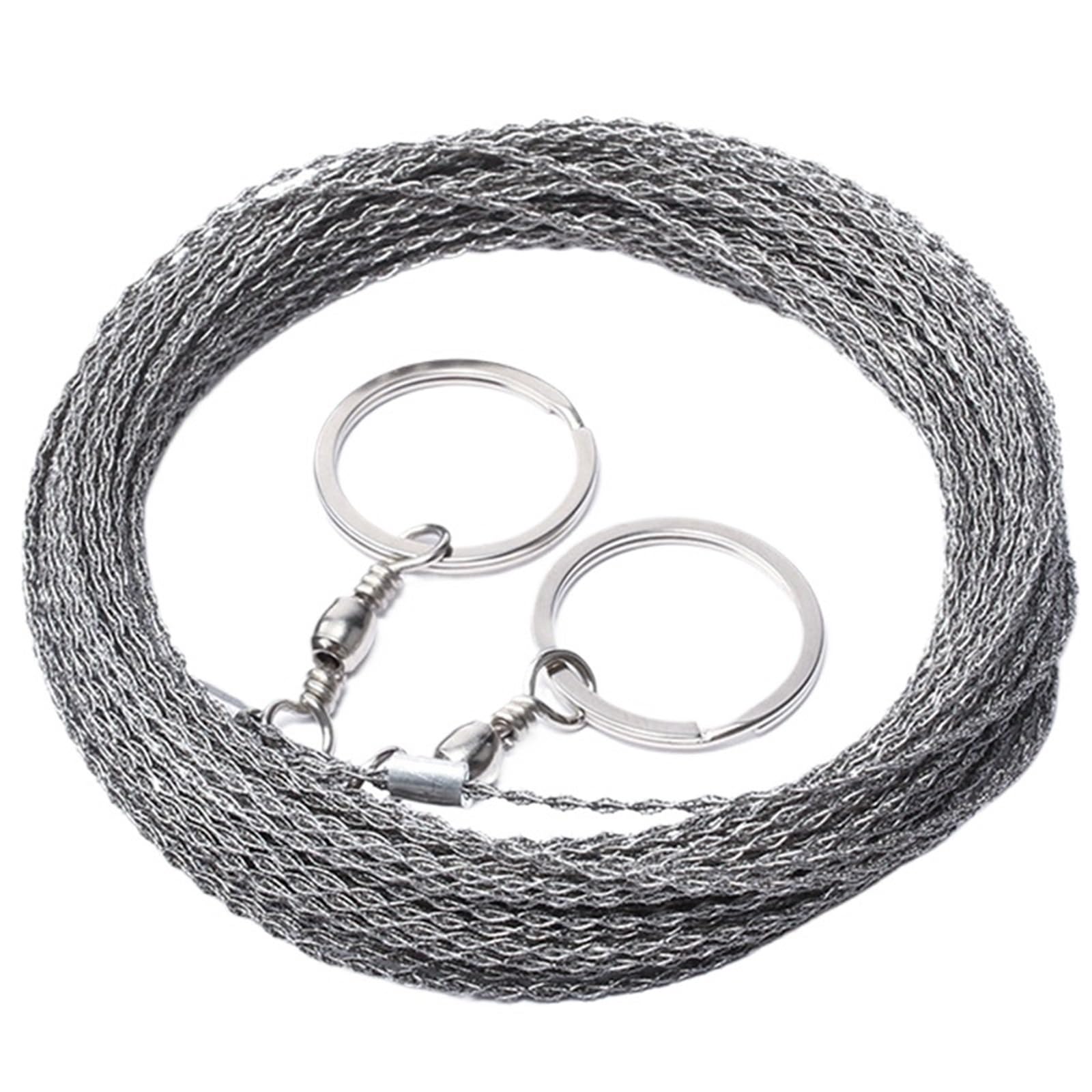 1-5M Outdoor Hand Drawn Rope Saw Portable Stainless Steel Wire Saw Manual Cutting Chain Camping Hiking Survive Woodworking Tools(2M)