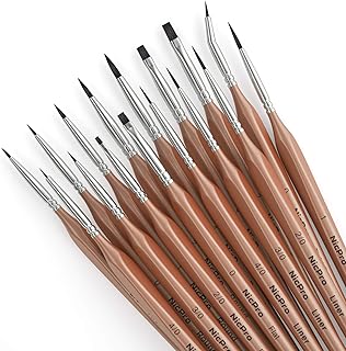 16 PCS Detail Paint Brushes, Small Detail Paint Brush Set Fine Tip Professional Miniature Painting Artist Set for Micro Watercolor Oil Acrylic Craft Models Rock Army Paint by Number for Adult