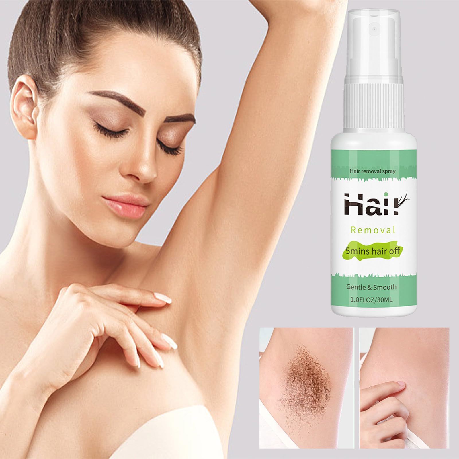 Hair Off spray do depilacji, spray do depilacji, hormonalny krem do depilacji twarzy, dla kobiet, nadaje się do skóry wrażliwej