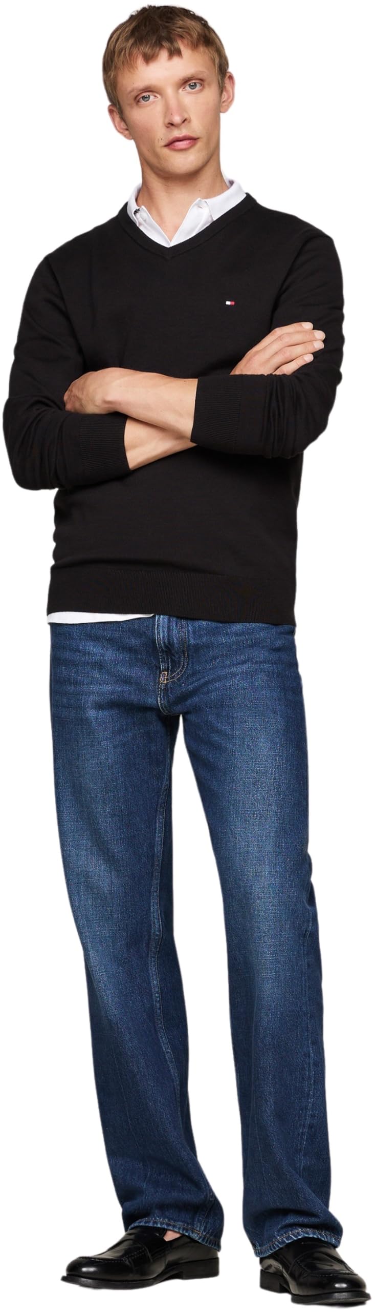 Tommy Hilfiger Uomo Pullover Essential Cotton Scollo a V