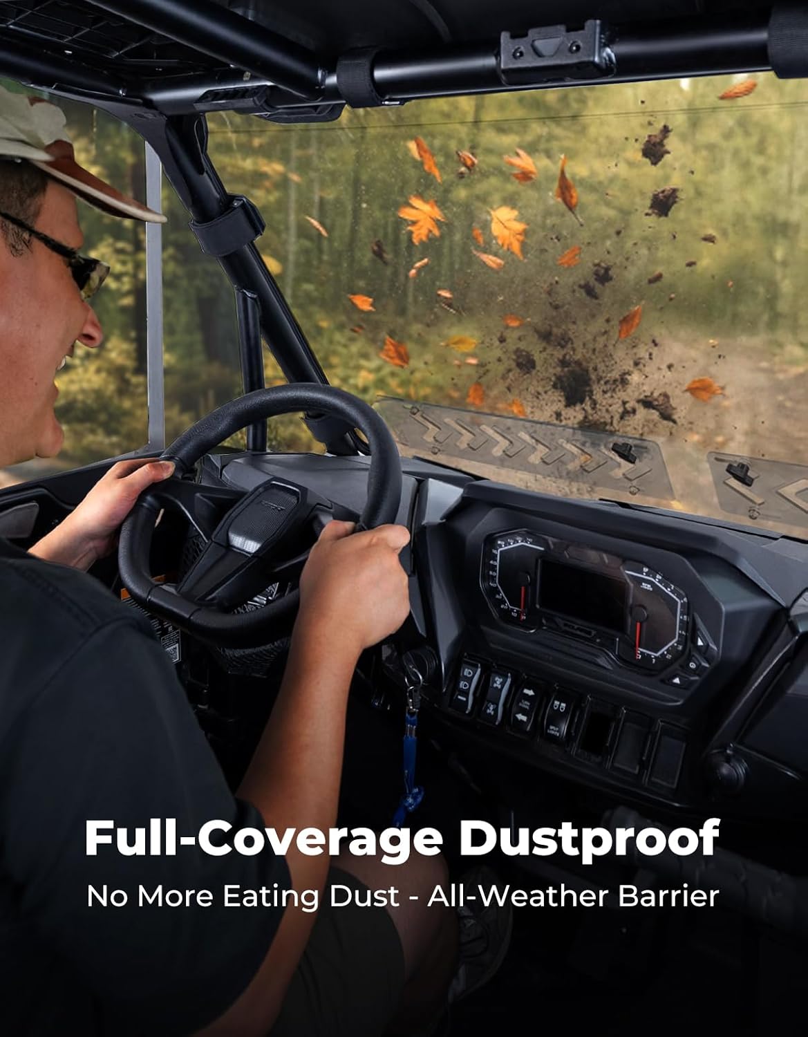 KEMIMOTO 2024+ XP 1000 Vented Windshield 2-IN-1 Pre-Installed Rubber Strip, Compatible with Polaris RZR XP 1000/RZR XP S 1000/4 2024-2026, Hard-Coated PC Less Fog Front Full Window #2884542