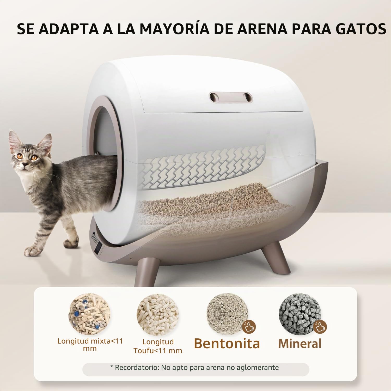Nobleza - Arenero Autolimpiable Inteligente para Gatos con App - SL01, 80L Capacidad, Ideal para Varios Gatos, Incluye 2 Rollos de Bolsas de Basura, Inodoro Automático para Mascotas