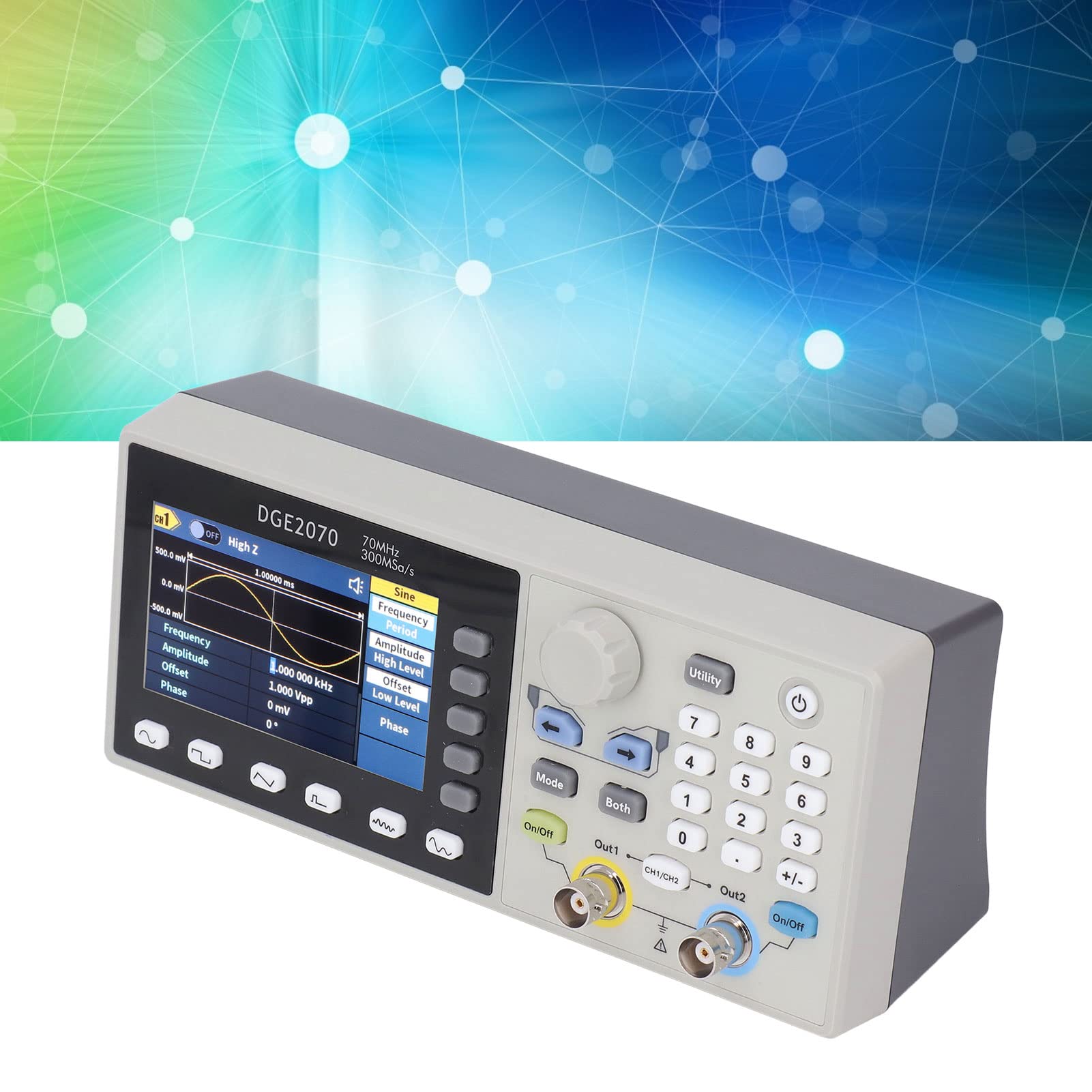 Generador de Forma de Onda, Generador de Funciones ABS de 2 Canales Rendimiento Confiable AC100‑240V para Transmisión para Laboratorio (Enchufe de la UE)