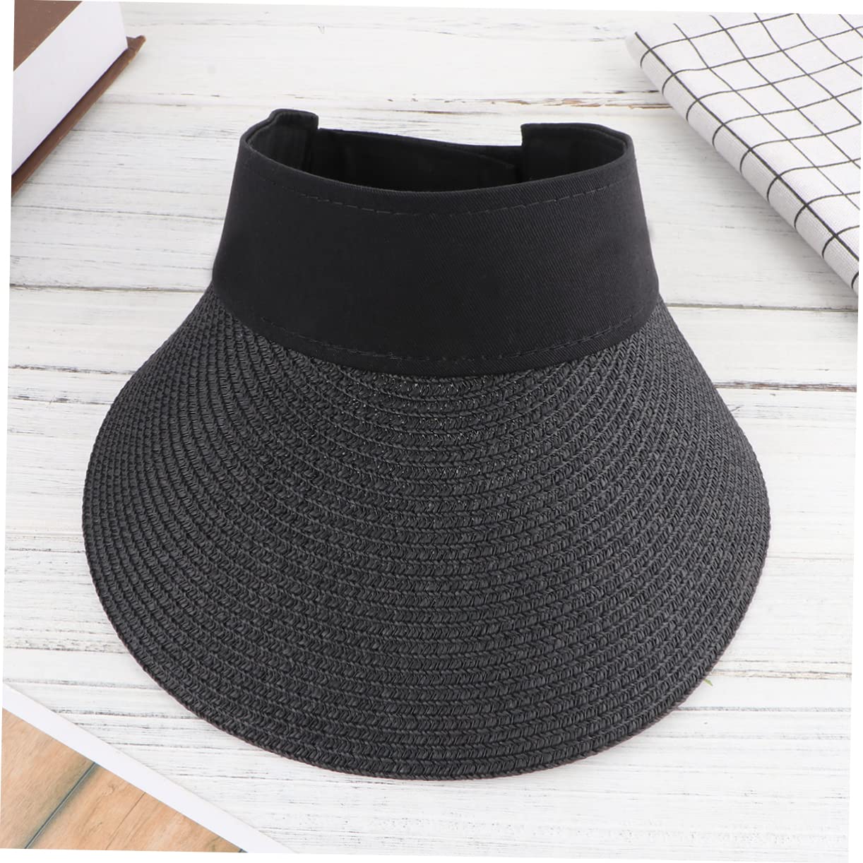 YSJNHX Sombrero para el Sol para niños y niñas, diseño vacío Creativo y liviano, Gorra Negra de ala Ancha para Exteriores para Actividades de niños y niñas