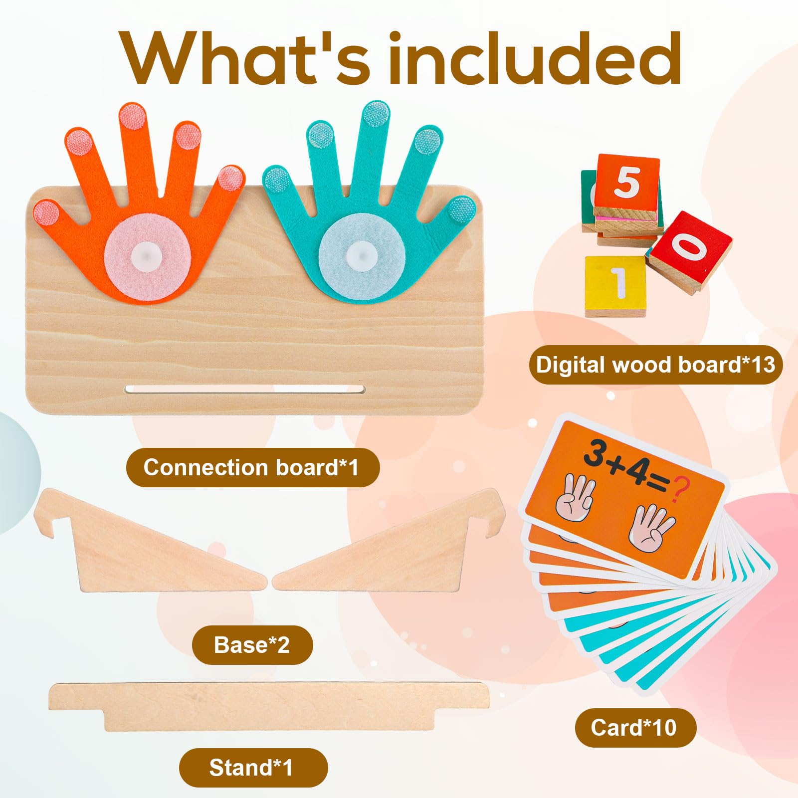 Preschool Learning Toys for 3-5 Year Old Kids, Educational Math Manipulatives Counting Blocks Montessori Toys Finger Counting Math Toy for Homeschool Kindergarten Supplies - Image 3