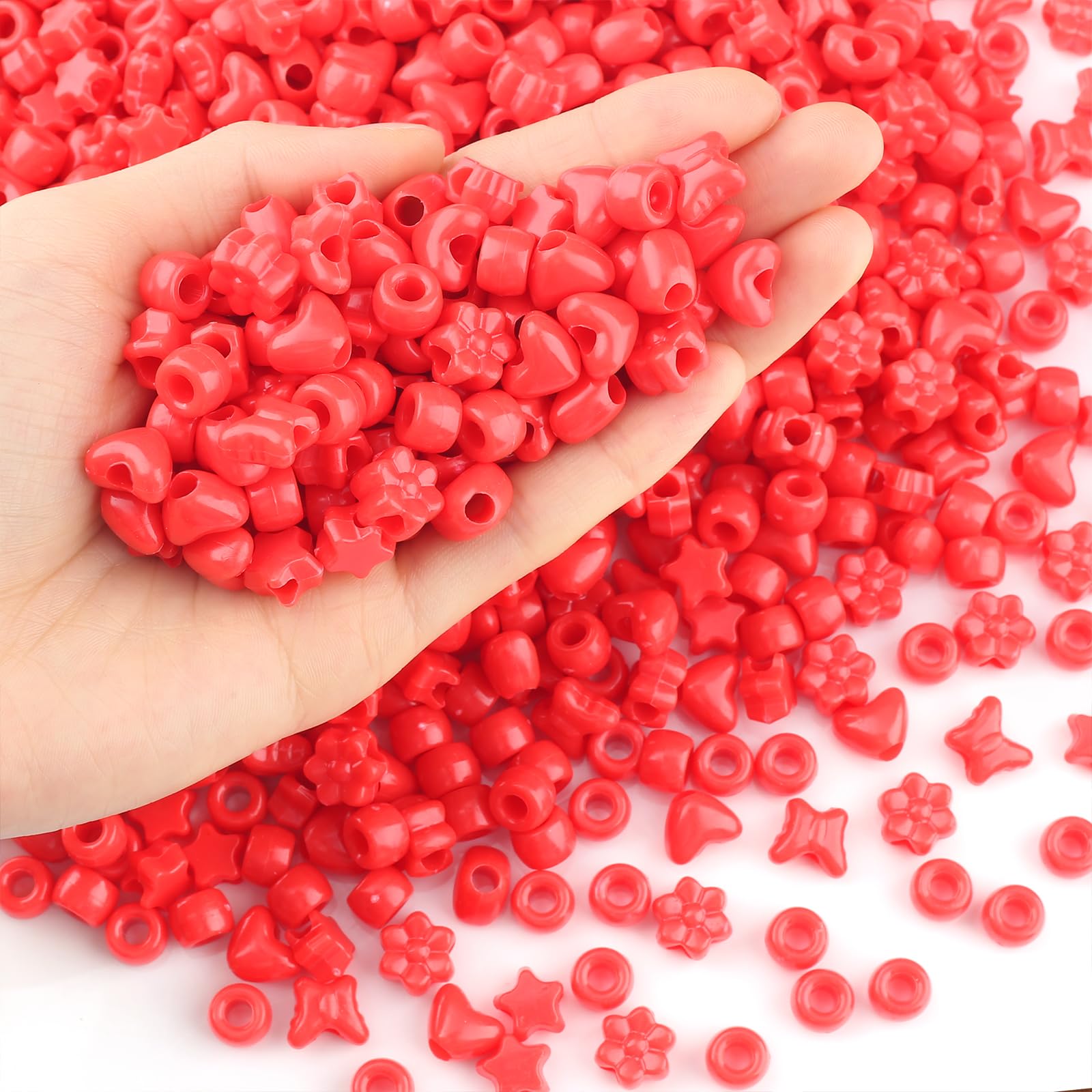 XIANNVXI Rote Perlen Rot Pony Beads Rote Perlen Großes Loch