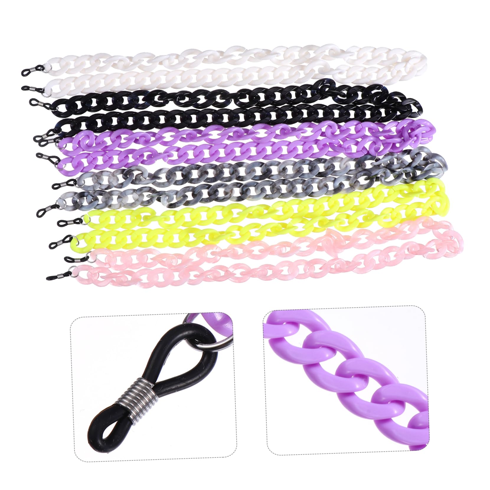 Healvian Cadena De Máscara De Gafas Collar Para Collarín Para Collar Para Cordón De La Cordón De Máscara Anti-perdida El Plastico