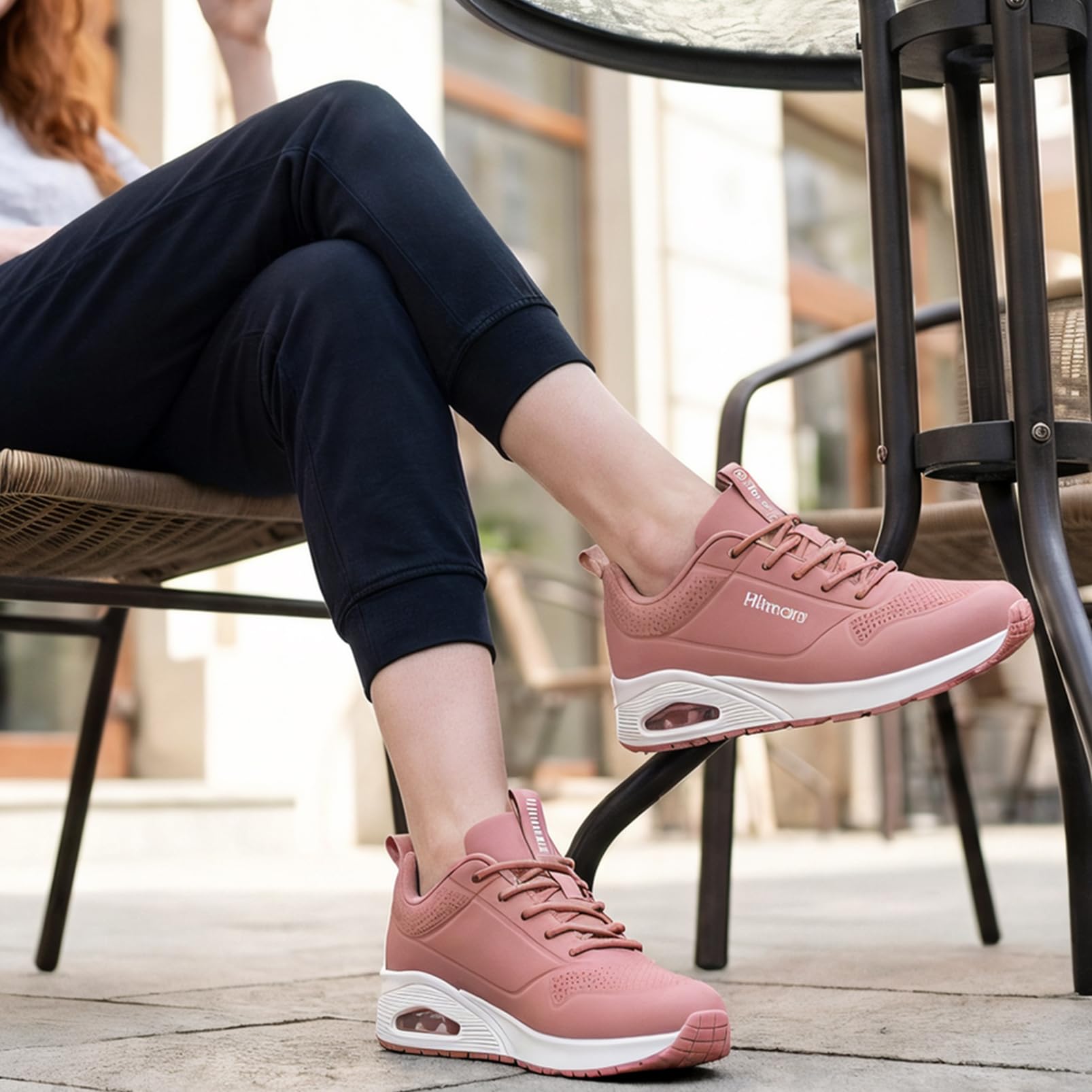 Hitmars Damskie buty do koszykówki buty sportowe trampki buty do biegania buty do biegania buty do fitnessu, koszykówki, biegania, tenisa, lekkie, czarne, 36-42 EU