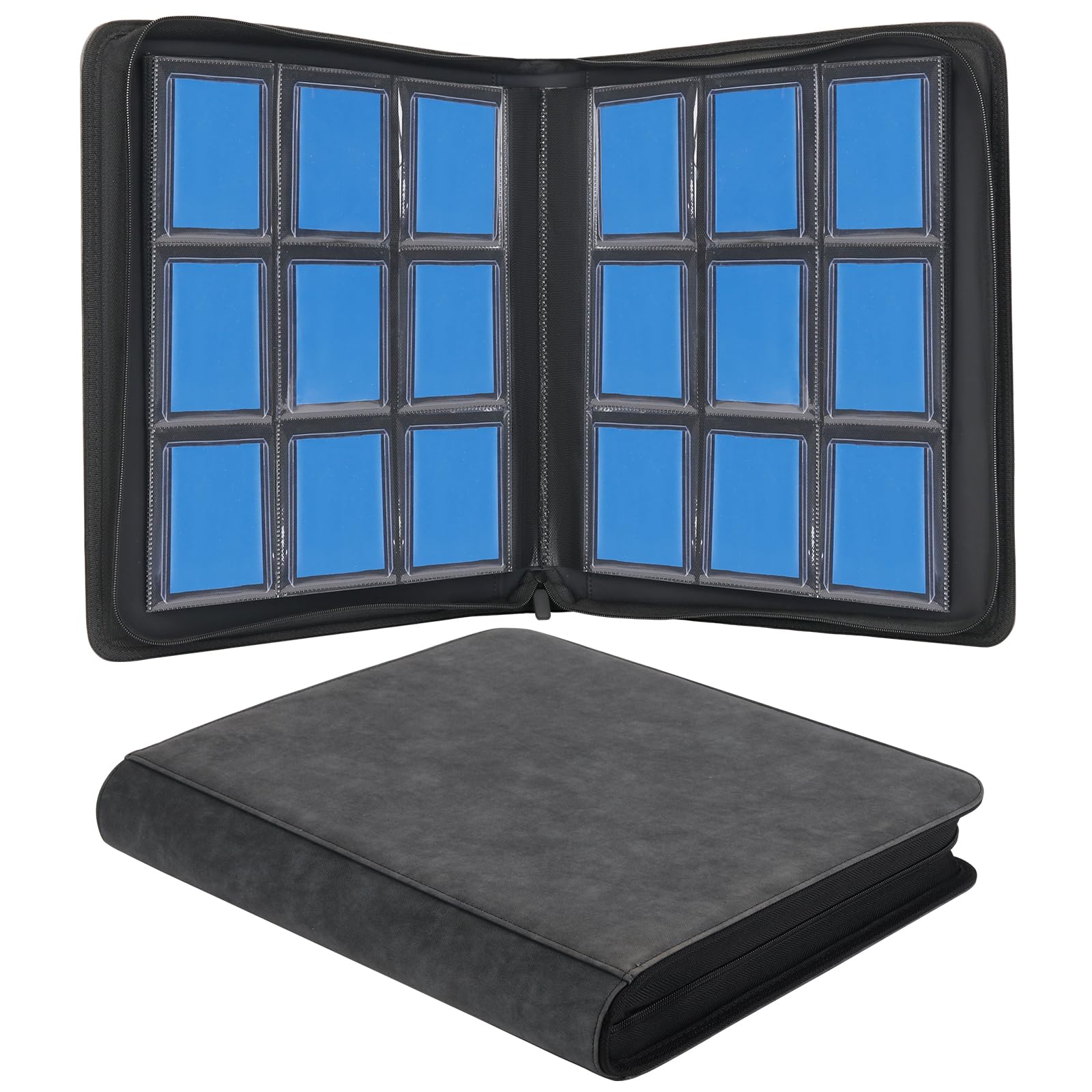 kedrogizPocket TopLoader Binder, Holds 360 3”x4” Toploader Hard Cases, Sleeves Card Collection Binder, 20 Double Sided Pages, Compatible with Trading & Sports Holder – Black