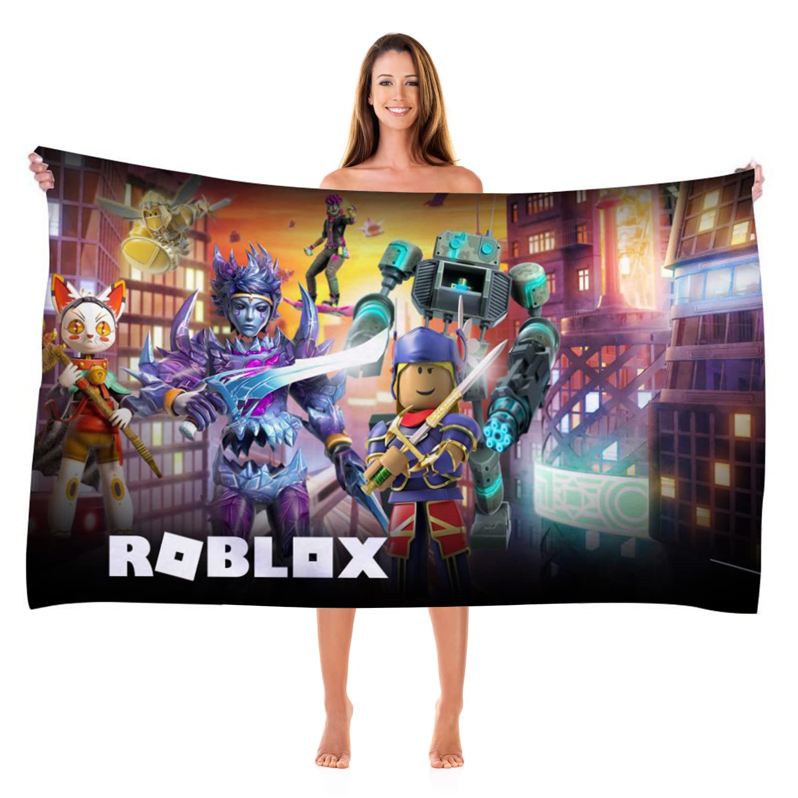 Asciugamano Roblox Per Bambini - Super Assorbente, Morbido E Divertente, 70x140cm - Foto 9