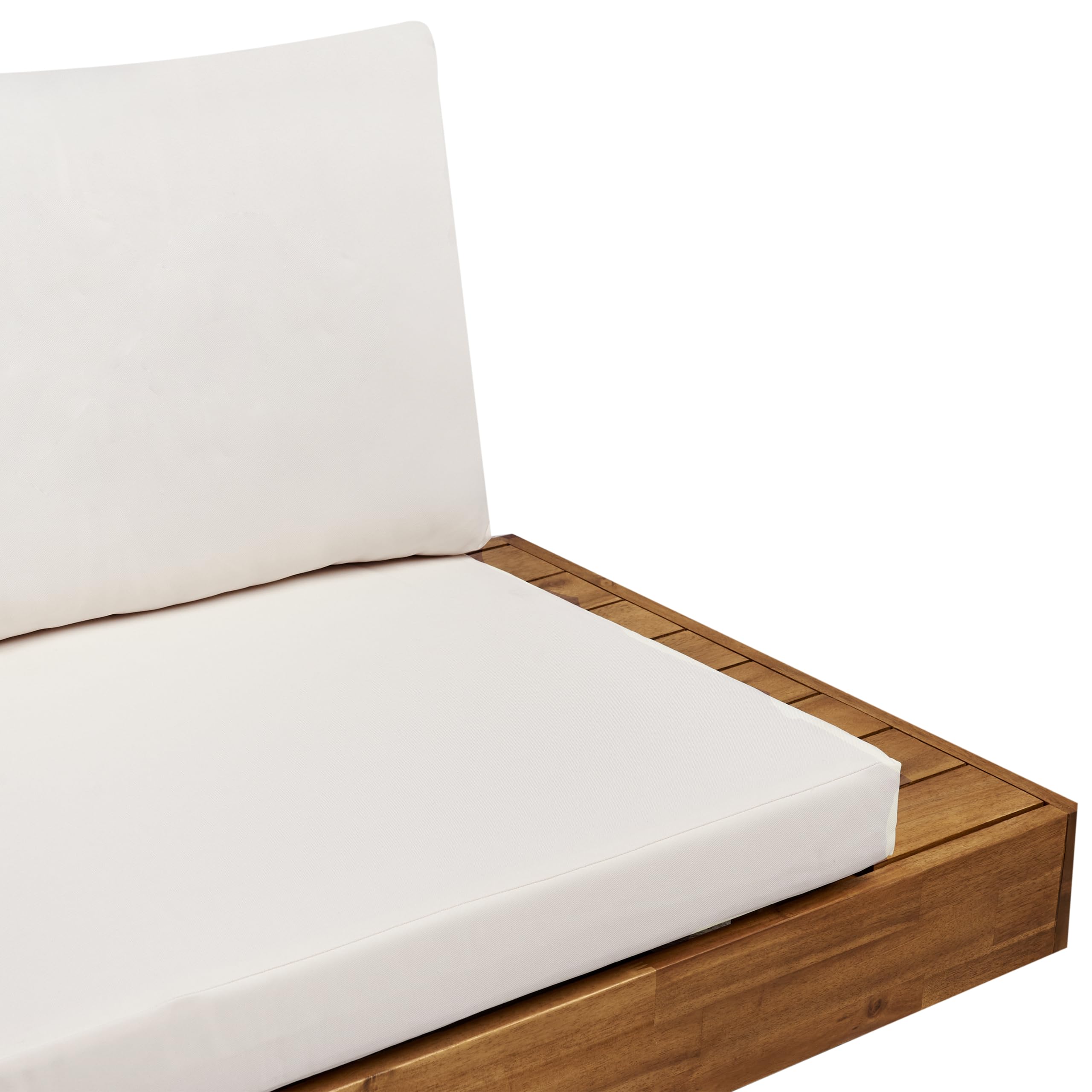 Beliani Canapé de Jardin 2 Places en Bois d'Acacia Certifié avec Coussins Bois Clair Marettimo