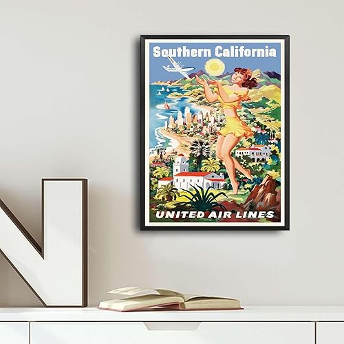 Miniatura 2 de Pósteres de pintura en lienzo, impresiones artísticas de pared, impresiones artísticas vintage de California EE. UU., póster de viaje de alta
