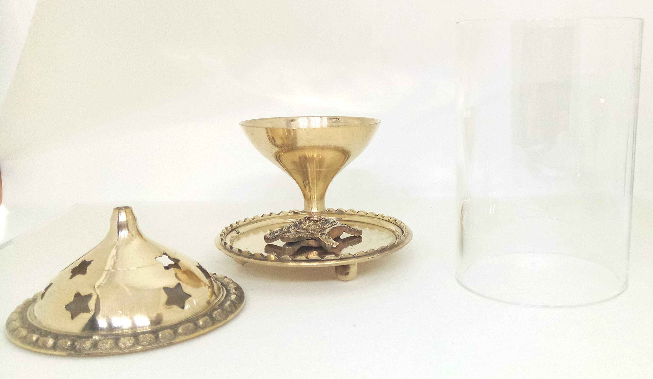 URBAN HAAT Akhand Diya with Tortoise Base (Medium, Brass) for Good Luck 1