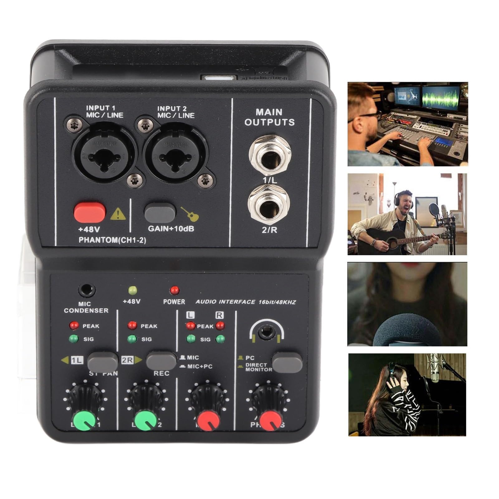 Mezclador de audio, Consola De Mezclas Sonido, Mezclador Compacto 2 Canales