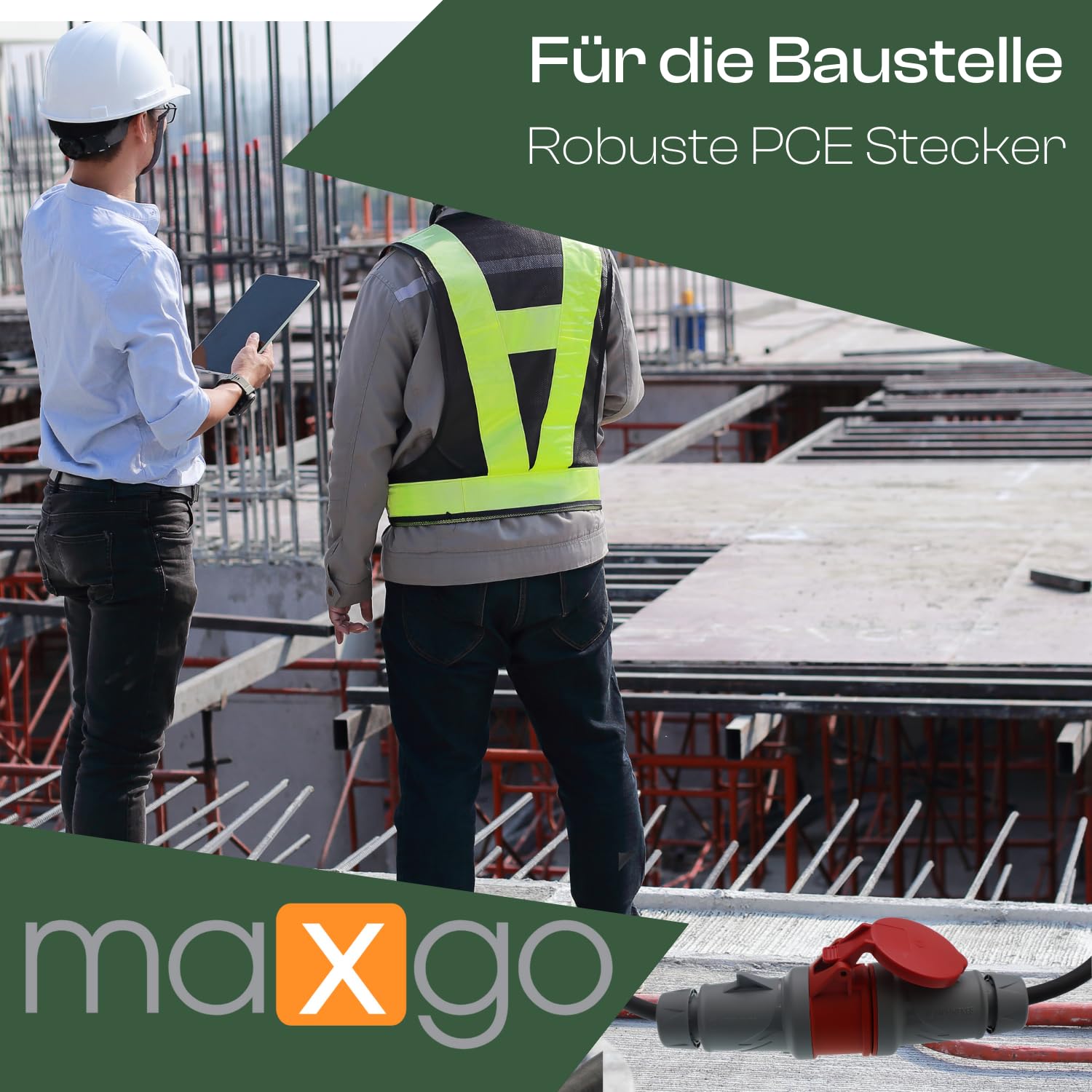 CEE Starkstromkabel Starkstromverlängerung Verlängerungskabel Starkstrom Gummiverlängerung H07RN-F 5X2,5mm² Phasenwender 5P 16A 400V Kraftstromkabel Außenbereich 15m