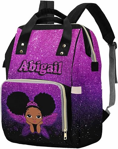 M YESCUSTOM Bolsa de pañales personalizada del color del arco iris con el nombre para la bolsa de bebé personalizada de las, 0109-A23, Mochilas