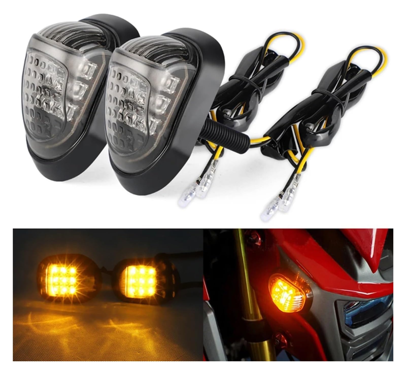 12 V Motocicleta Intermitente Lámpara Montaje Empotrado Ámbar Luz intermitentes moto indicadores