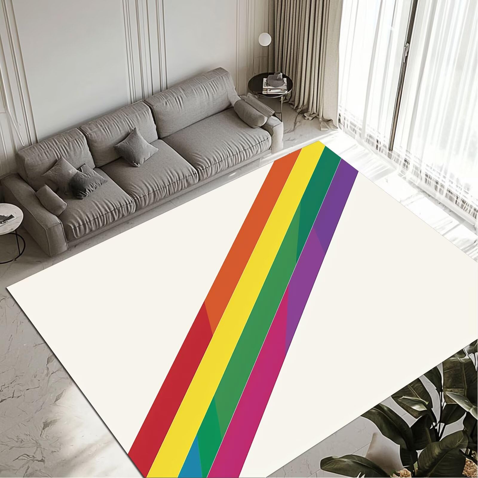 Tapis Rainbow 60x90cm de salon intérieure, petit carpet pour entrée