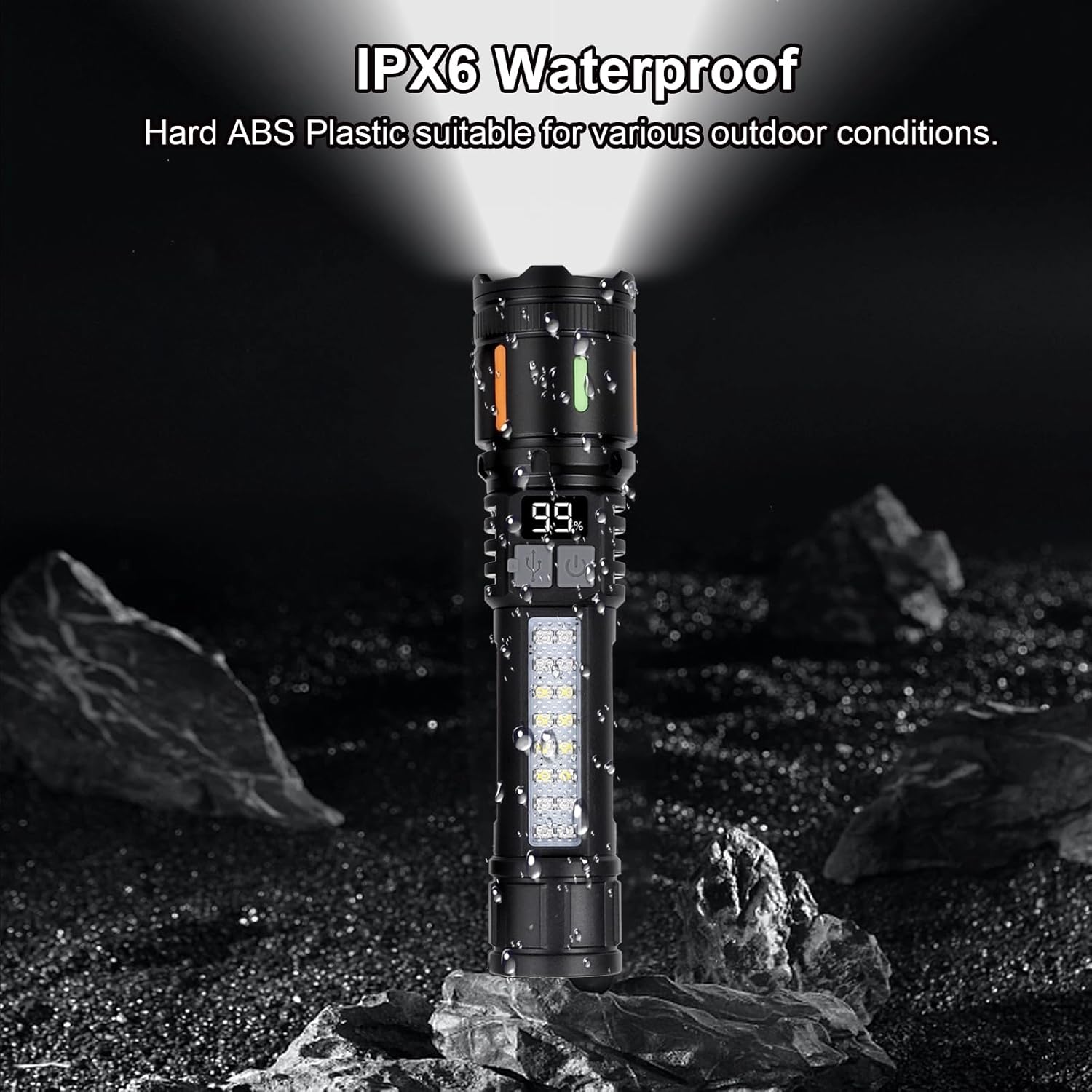 Flashlights High Lumens Rechargeable 3 Packs, 900,000L Handheld Tactical Led Flashlight High Powered with 5 Light Modes, Cob Side Light, USB C, Zoomable, Super Bright Flash light for Emergency