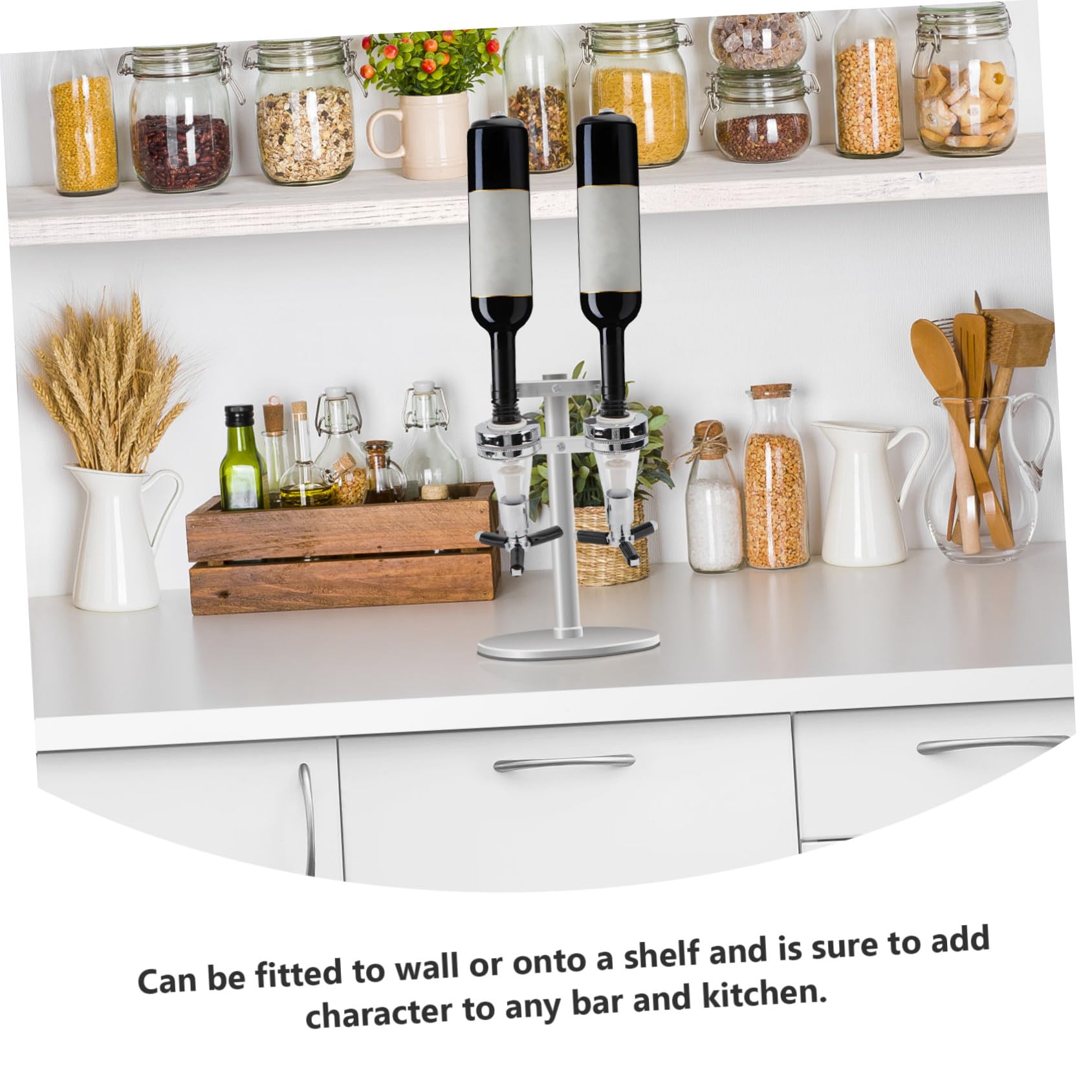 ULTECHNOVO Dispensador de Vino Montado Pared Resorte Boca Abajo para Botellas para Dispensadores de Licor y Bebidas