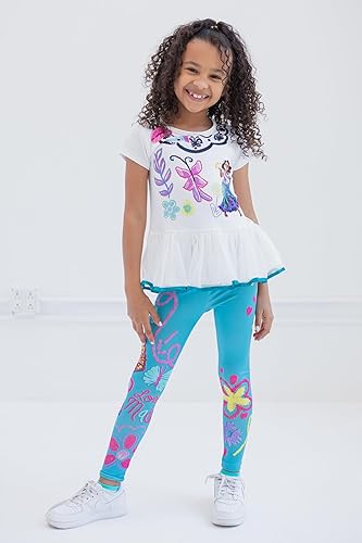 Vista 6 de Disney Encanto Mirabel - Conjunto de vestido de camiseta y leggings para niñas pequeñas y grandes