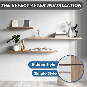 Alise Hidden Floating Shelf Brackets I Brackets for Wood,4 Pack
