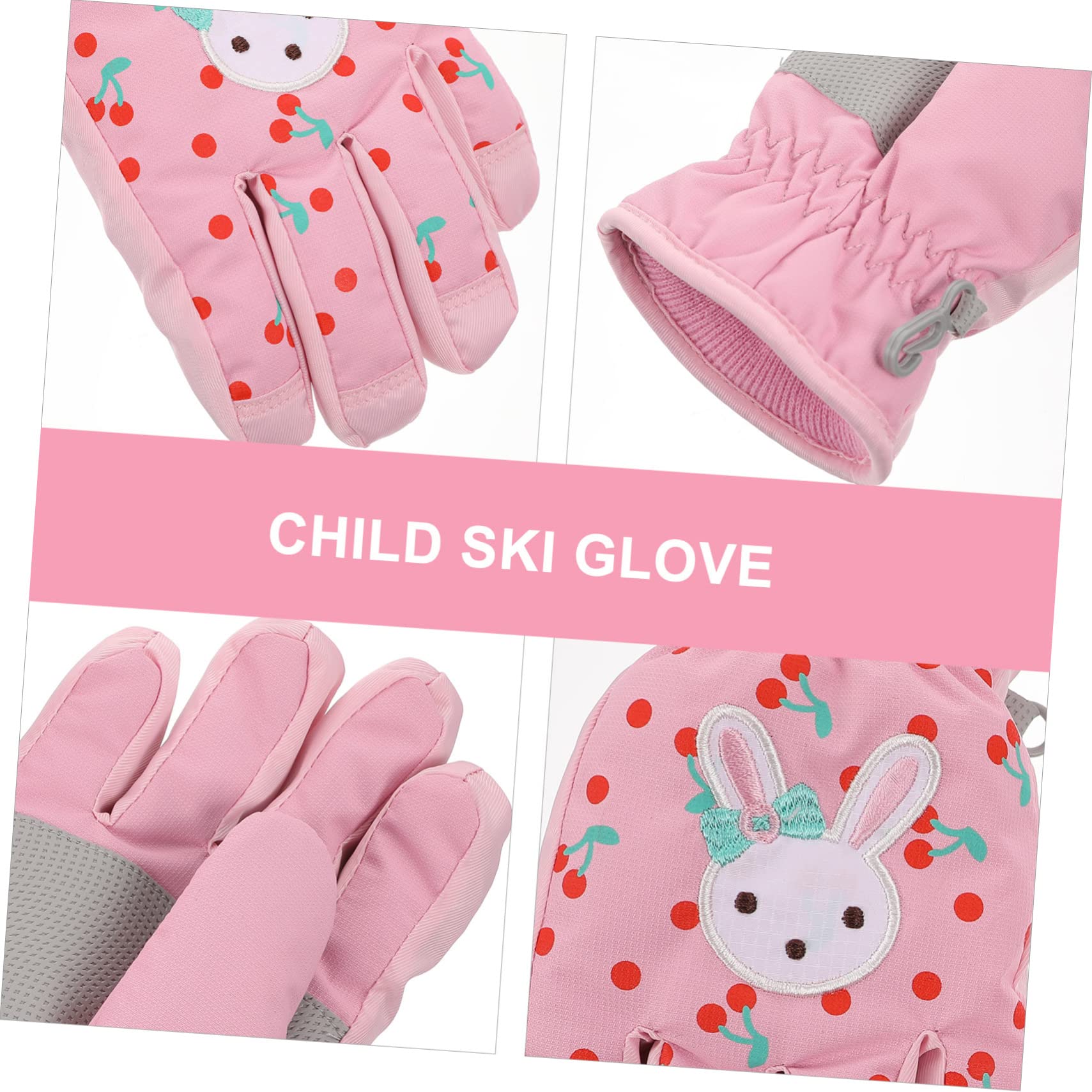 BESPORTBLE Guantes De Esquí Niña Guantes Impermeables De Snowboard para Niños Calientes para Niños Mitones De Esquí Mujer Guante De Invierno para Rosa Paño