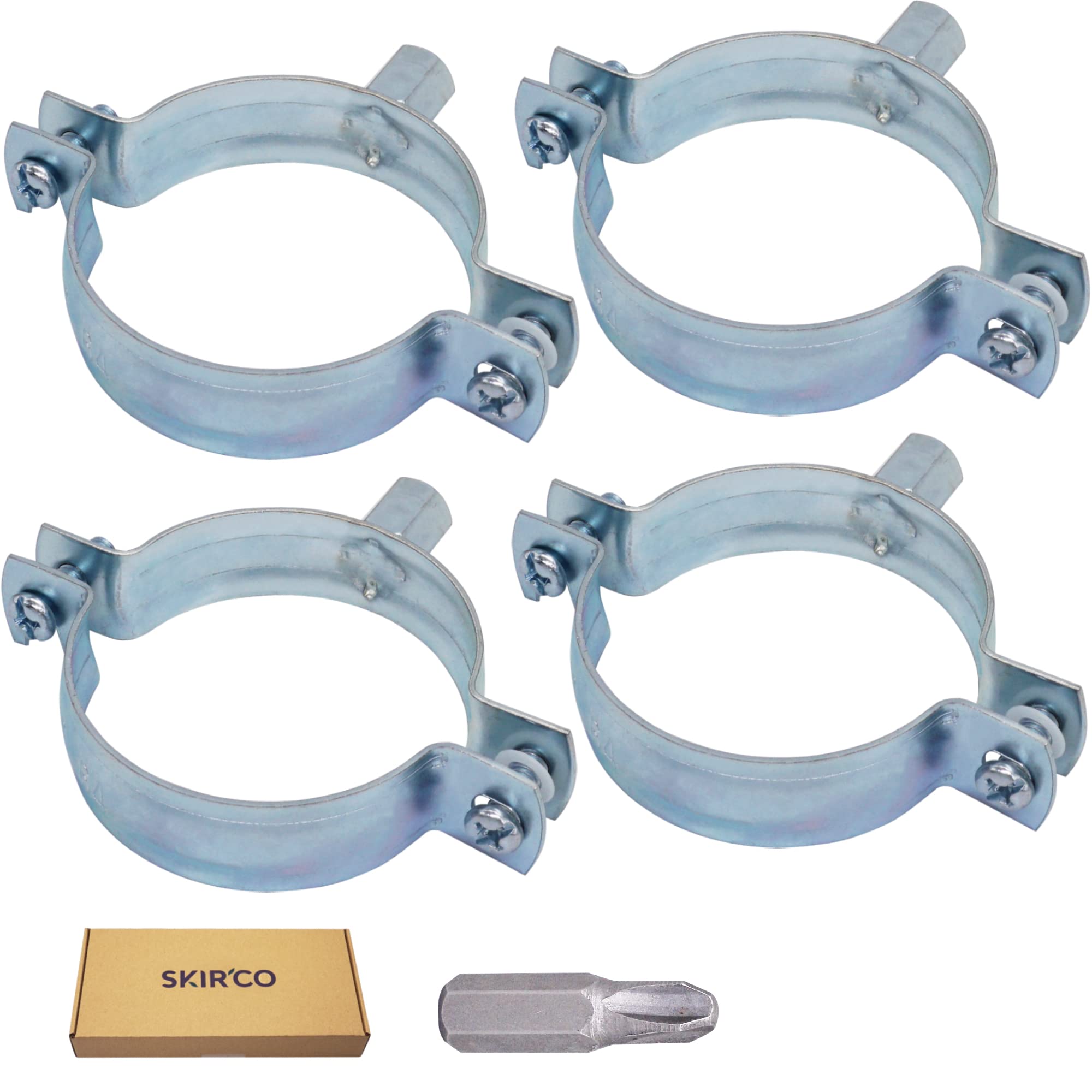 SKIR'CO (4 pcs) Pipe Brackets for 60-64 mm Pipes, Pipe Clamps, Pipe Supports for Wall and Ceiling Mounting - Image 2