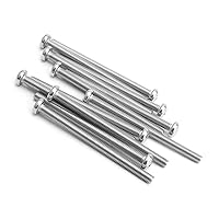 Vista 104 de MroMax 30 tornillos de máquina Phillips de cabeza plana M2 x 0.197 in, acero inoxidable 304 18-8, rosca completa, tornillos de cabeza cruzada gris